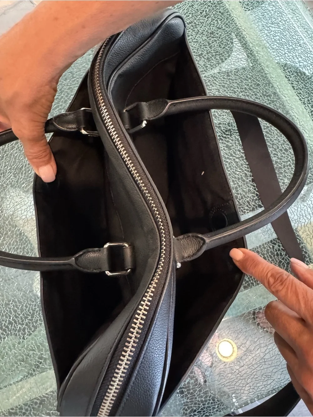 Coach Black Pebbled Leather Briefcase with Adjustable Strap